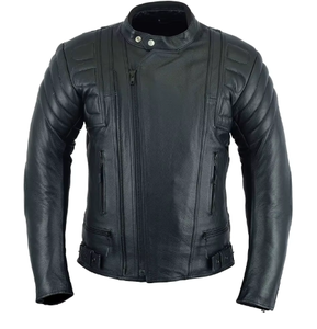 Chaqueta de Cuero para Motocicleta Estilo Clásico para Hombre, Diseño de Color Sólido, Ropa Deportiva, Estilo Urbano, 2026 - Product Image 1