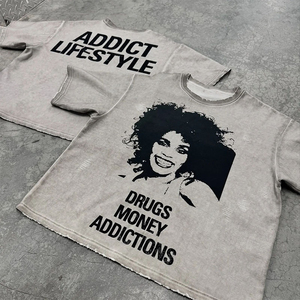 <b>Mens</b> Vintage Oversized Graphic T <b>Shirt</b> Washed Print Streetwear Distressed Casual Loose Fit Cotton Trendy Fashion Tee - Product Image 4