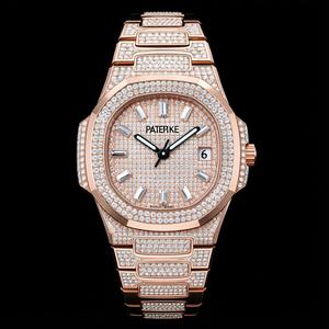 Reloj Mecánico ETA de Acero Inoxidable Chapado en Oro Amarillo de 41 mm, con Incrustaciones de Diamantes Moissanite de Lujo, Unisex, con Claridad VVS1 - Product Image 2