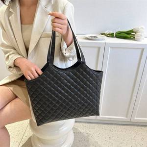 Women's Fashion Casual Tote Shoulder <b>Bag</b> <b>Soft</b> Genuine <b>Leather</b> Quilted Polyester Lining Large Capacity for Work Travel Shopping - Product Image 3