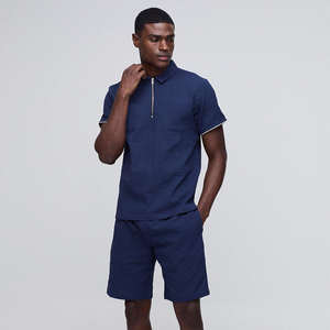 Camiseta Polo Premium de Manga Corta con Media Cremallera para Hombre, Mezcla de Algodón y Poliéster, Ropa Deportiva Casual, para Uso Diario en Verano - Product Image 1