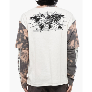 เสื้อยืดโอเวอร์ไซส์ทรงบ็อกซี่สองชั้น พิมพ์ลายกราฟิกตามสั่ง ดีไซน์ใหม่ สำหรับผู้ชาย ผ้าฝ้าย คอกลม แขนยาว - Product Image 5