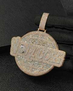 High Quality Fine Customizable GRA Certified Hip Hop Iced 925 Sterling <b>Silver</b> Gold Plated Moissanite Number Name <b>Initial</b> <b>Pendant</b> - Product Image 1