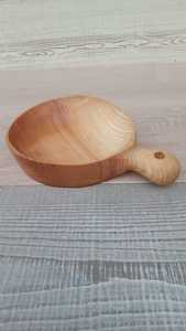 Tazón de Madera Estilo Coreano Personalizado, Minimalista, de Acacia, para Frutas y Ensaladas, con Asa Larga, Técnica de Tallado, Sostenible para el Hogar - Product Image 5