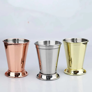 Copa de Julep de Acero Inoxidable Grande para Beber Martillado con Base Diámetro 10 cm Altura 14 cm Ideal para Fiestas Bodas Aniversarios - Product Image 4