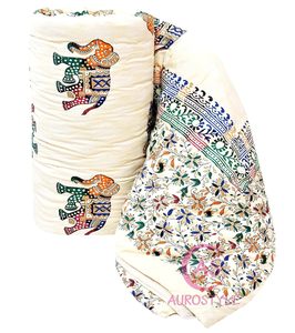 Couette/Razai en coton imprimé floral éléphant de Jaipur, légère, toutes saisons, 85x55 pouces, style bohème - Product Image 5