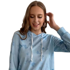 Conjunto de Sudadera con Capucha y Pantalones Cortos Estampados Digitales Casuales para Mujer, Novedad, Color Sólido, Dos Piezas, Venta al por Mayor, Ropa de Verano - Product Image 5