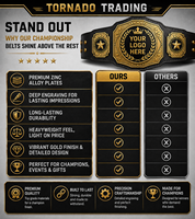 Ceinture de champion de lutte IWS MMA avec logo doré, trophée personnalisé en alliage de zinc léger, récompense de champion à taille haute