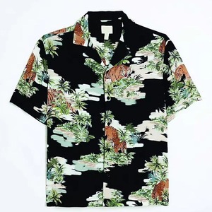 Camisas Hawaianas Personalizadas OEM/ODM para Hombre, 100% Algodón, Manga Corta, Transpirables, con Protección UV - Product Image 1