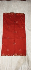 La tradicional y lujosa tela nigeriana George con bordados de patrones geométricos en tela de seda para ropa informal. - Product Image 4