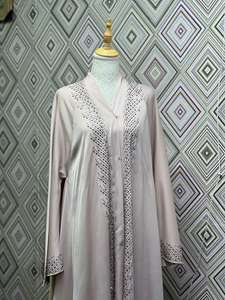 Best Quality Hand Embroidered Beaded Vintage Premium Nida Abaya Anti-Pilling Meera Fashion Designers Indian/Pakistani V Neck <b>Eid</b> - Product Image 5