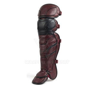 Protège-jambes de baseball pour adultes en cuir, construction ergonomique, sangles réglables, léger, ajustement confortable, protection professionnelle - Product Image 4