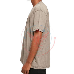 เสื้อยืดแขนสั้นผู้ชายผ้าฝ้ายแท้ 100% คุณภาพสูง ล้างสีแบบแอซิดวอช พร้อมพิมพ์โลโก้ตามสั่ง แห้งเร็วและเป็นมิตรกับสิ่งแวดล้อม - Product Image 2