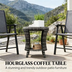 Tavolino da Caffè Grigio per Esterni, Tavolo Laterale da Giardino/Terrazzo (Solo Tavolo) - Product Image 3