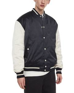Chaqueta Varsity de Satén Personalizada OEM, Transpirable, Talla Grande, Lisa y Brillante para Hombre, Estilo Béisbol - Product Image 1
