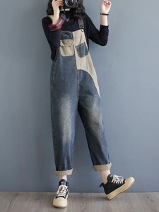 Salopette en jean décontractée et élégante pour femme, douce et confortable, avec bretelles réglables, tenue tendance pour le quotidien et le streetwear - Product Image 6