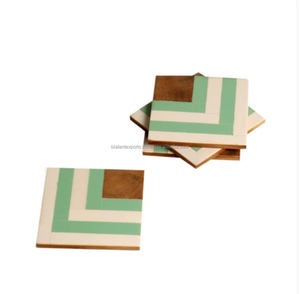 Posavasos de té de madera de mármol redondo personalizado resina y madera hogar Hotel utensilios de cocina alfombrillas y almohadillas de nogal - Product Image 2