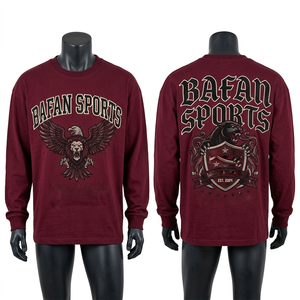 T-shirt homme en coton 180 GSM, couleur turquoise, manches longues, imprimé graphique, logo personnalisé premium, 100% coton, coupe ample. - Product Image 5