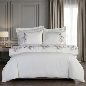<b>Vintage</b> Rose Floral Embroidery Duvet Cover Set Luxury Cotton Bedding Romantic Hotel Quality Soft White Sheets Pillow Shams - Product Image 1