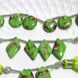 Pierre de turquoise naturelle sélectionnée à la main |   Side Drilled Green |   15-20 mm 100 g |   Matériel de bricolage pour colliers et boucles d'oreilles |   2026 - Product Image 3