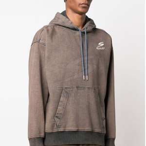 Sweat à capuche d'hiver délavé à l'acide de haute qualité, en mélange de coton durable, avec poche avant premium, écologique et respirant, pour le style de vie masculin - Product Image 3