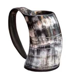 Taza de Cuerno de Búfalo Hecha a Mano NOUSHAD HANDICRAFTS, Forma Natural, Pulida, Duradera, Apta para Alimentos, Artículo Coleccionable, Decoración Rústica para el Hogar, Boda - Product Image 2