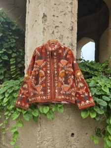 Abrigo de Mujer para Festivales, Bordado a Mano, Tejido Suave, Acolchado, con Patrón Floral, de Secado Rápido, con Bolsillos y Forro, Talla Personalizada, Estilo Étnico - Product Image 5