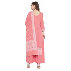 Safaa Luxury Slate Grey Woven Cotton <b>Chikankari</b> <b>Suit</b> – Breathable Summer Ethnic Wear for Women – Wholesale Manufacturer Price - Product Image 6