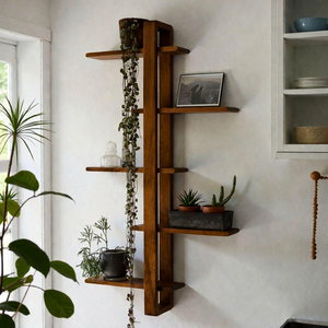 Estante Vertical Rectangular de Madera de Pino Hecho a Mano, Pulido y Pintado, para Colgar Plantas en la Pared, Decoración Interior del Hogar - Product Image 1