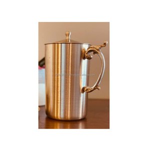 Pure copper <b>jug</b> for kitchen table perfect for storing water improves metabolism supports digestion and immunity system - Product Image 1