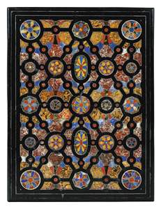 Exclusivo tablero de mesa con incrustaciones de Pietra Dura – Mármol decorativo - Product Image 2