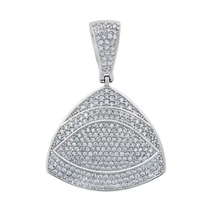 Colgante de Ojo Triangular Iced Out de Plata de Ley con Moissanita, Joyería Geométrica de Lujo Personalizada Estilo Hip Hop para Hombre, Ideal para Fiestas - Product Image 1