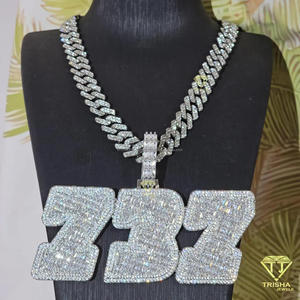 จี้ตัวอักษร C1 พร้อมสร้อยคอประดับเพชรโมอิสซาไนต์แบบ Iced Out สไตล์ฮิปฮอป สร้อยคอแบบสั่งทำพิเศษ เครื่องประดับสุดหรู - Product Image 5