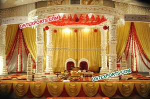 Grand Maharani Wedding Palace Mandap Impresionante corona de boda india Mandap Hermoso oro blanco Interior Mandap Set Australia - Product Image 6