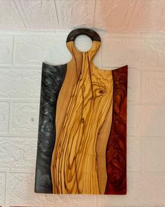 Planche à découper en bois et résine durable pour chefs, planche en bois naturel avec résine époxy pour couper la viande et les légumes - Product Image 3