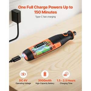 Kit d'outils rotatifs sans fil portable 73 pièces D0100X3KHWT DC4V Mini 5 vitesses 7000-20000 tr/min Gravure multifonction DIY - Product Image 3