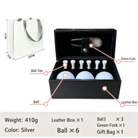 Coffret Cadeau de Golf en PU avec Balles de Golf en Acier Inoxydable, Outil de Réparation de Divots, Marqueur de Balle, Tees de Golf et Accessoires – Kit Cadeau pour Golfeur