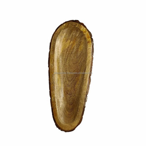 Nuevos platos modernos de madera para servir, platos largos y sostenibles para el hogar o la boda, diseño sólido para uso en restaurantes - Product Image 2