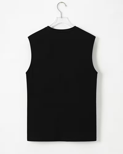 Men's Yellow Sleeveless Tank Top O-Neck Solid Color Casual Breathable Quick Dry Knitted Cotton 120g Custom Logo Athletic Wear - Product Image 4