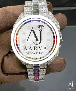 AARVA JEWELS Luxury Mechanical <b>Watch</b> <b>Case</b> 30mm Stainless Steel Sapphire Crystal Bezel Analog 20mm Band Rhinestone Decor Women's - Product Image 4