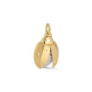 Round Lab Grown Diamond <b>Pendant</b> Custom 10K 14K 18K <b>Solid</b> <b>Gold</b> Pave Set Lucky Lady Bug Charm Modern Minimalist Jewelry Wholesale - Product Image 3