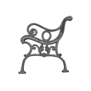 Banco de aluminio con anillos decorativos, patas de hierro fundido, asiento de jardín, panel lateral, barandillas de lujo para villas, estructura de muebles de patio, brazo circular para parque - Product Image 2