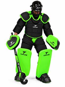 Equipo de Protección para Portero de Hockey sobre Césped TOPLINE, Casco Rojo, Negro y Verde, Protección Corporal Completa - Product Image 1