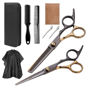 Stainless Steel Sharp 6-inch Long Handle Hairdressing Cape Salon Accessory 10 Pcs Professional Salon Barber Hair Scissors Set - Product Image 4