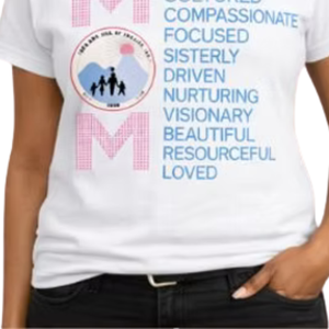 เสื้อยืดคอกลมแขนสั้นสีขาวประดับเพชรสำหรับผู้หญิง รุ่น MOM Love สวมใส่สบายๆ ในชีวิตประจำวัน เสื้อผ้าแฟชั่นทันสมัย - Product Image 6