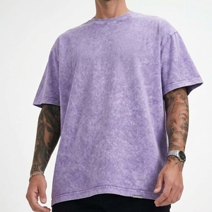 เสื้อยืดคอตตอนผู้ชายแบบย้อมสีสไตล์วินเทจ ทรงหลวม ใส่สบาย สตรีทแวร์ พรีเมียม รับผลิตตามแบบ OEM ผ้าฝ้าย 100% - Product Image 5