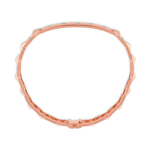 Asymmetrical Heart Cluster Diamond Link <b>Bangle</b> <b>Bracelet</b> - Product Image 3