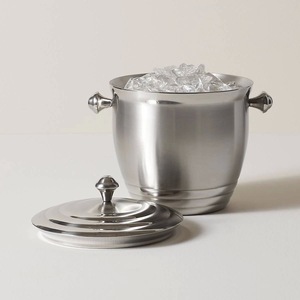 Seau à glace isotherme en acier inoxydable personnalisé à double paroi avec pinces à glace intégrées pour fêtes, vin et cocktails – Style américain - Product Image 4