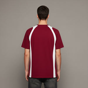 Camiseta de Cuello Redondo con Bloques de Color 100% Algodón para Hombre, Precio al por Mayor Asequible, Talla Grande, Moderna y Transpirable - Product Image 6