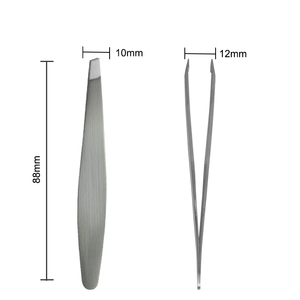 Pinza para Cejas de Acero Inoxidable de 88 mm, Redonda y Inclinada, Delicada y Práctica, para Depilación, Pinza para Pestañas Postizas - Product Image 2